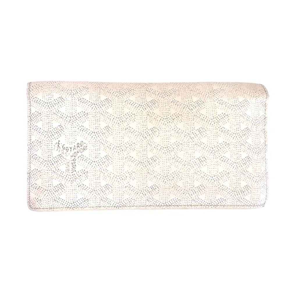 AUTHENTIC GOYARD PARIS Richelieu Bone Monogram Motif Print Long Flap Wallet